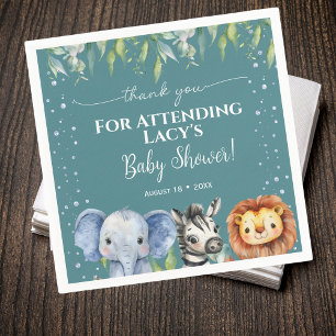 Jungle Animals Safari  Baby Shower   Napkin