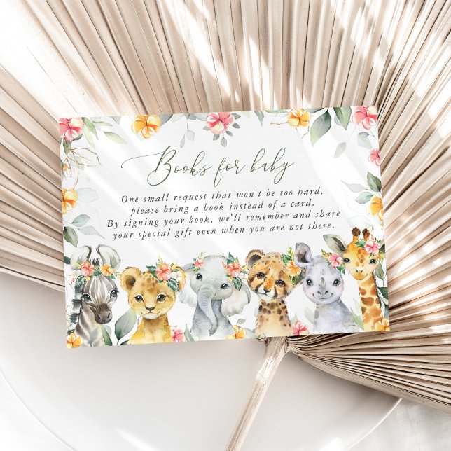 Jungle Animals, Safari, Flowers, Books For Baby Enclosure Card (Creator Uploaded)