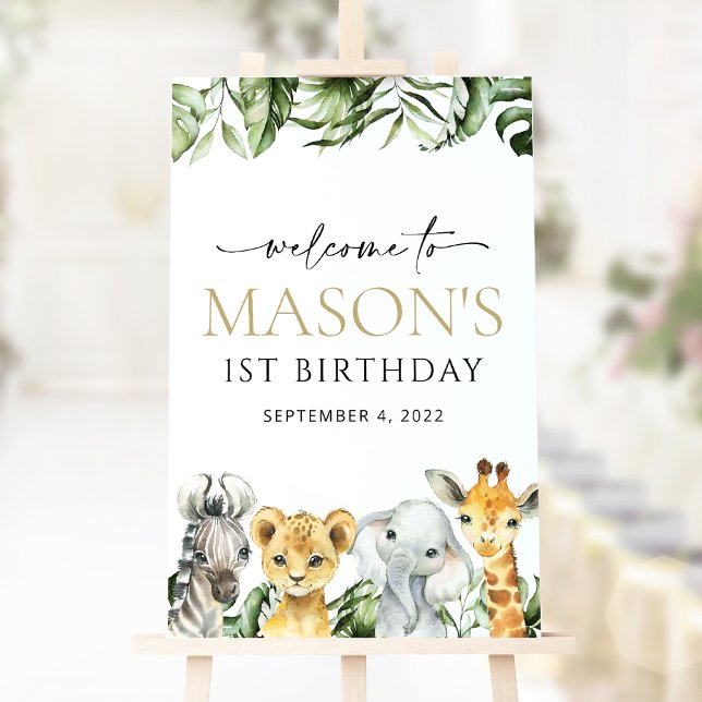 Jungle Animals, Safari, Wild One, Birthday Welcome Poster (Creator Uploaded)