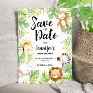 Jungle Animals Save the Date Invitation
