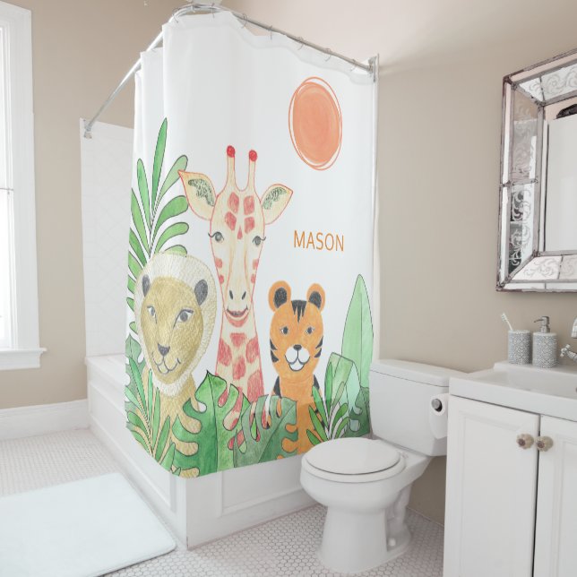 Jungle Animals Shower Curtain (In Situ)