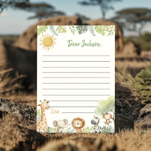 Jungle Animals Time Capsule Note Message Card