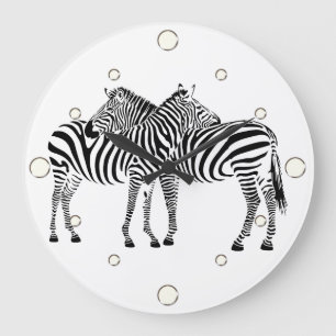 Jungle Animals Zebra Wall Clock