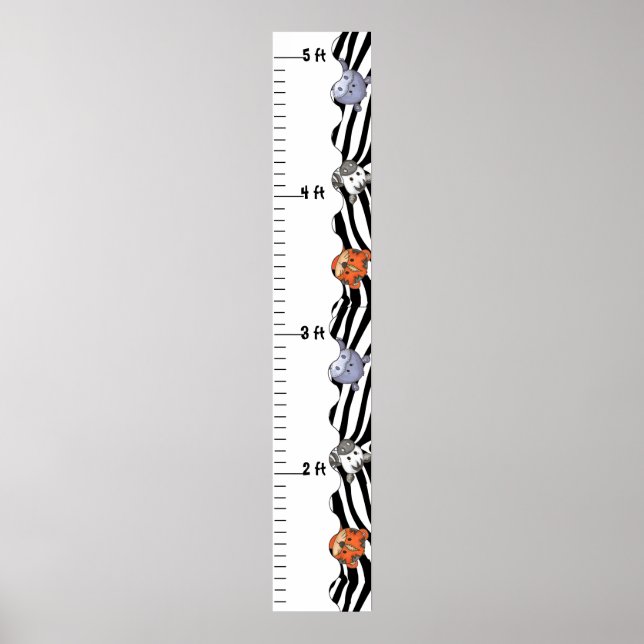 Jungle Animals Zoo Grow Chart (Front)