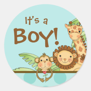 Jungle Babies Aqua Blue - Stickers