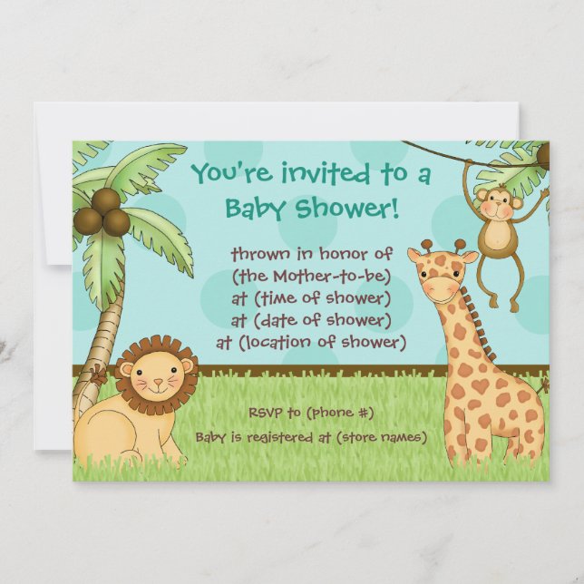 Jungle Babies - Baby Shower Invitation (Front)