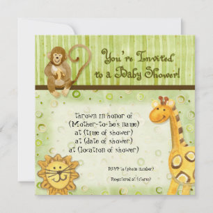 Jungle Babies, Boy Baby Shower Invitation - Green