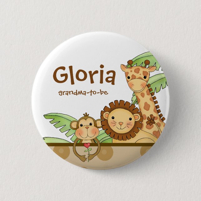 Jungle Babies - Grandma-To-Be Button (Front)
