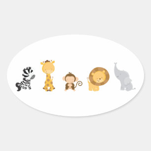 Jungle Babies Oval Sticker