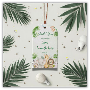 jungle baby boy shower wild tropical invitation gift tags