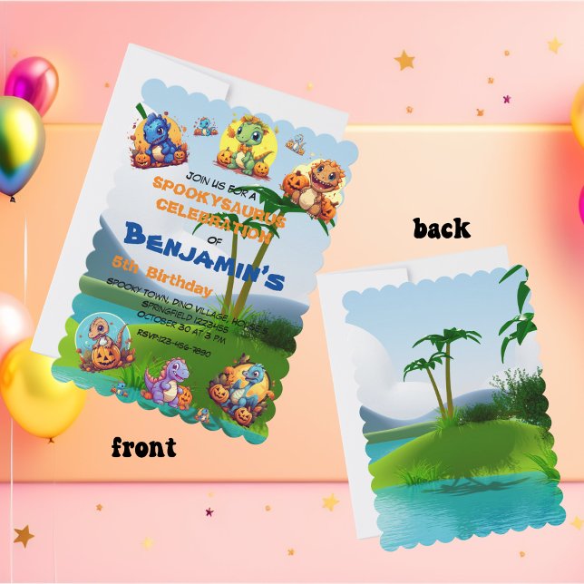 Jungle Baby Dino Kids Birthday Party Invitation (Creator Uploaded)