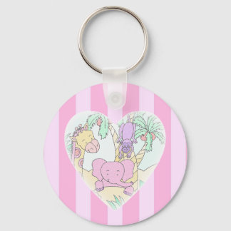 Jungle Baby Heart Blessings- girl Key Ring