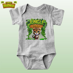 Jungle Baby Leopard, Cute Wildlife Kitty Cat 🐆 Bodysuit