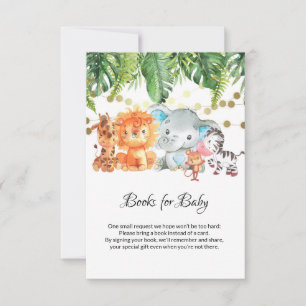 Jungle Baby Shower Books for Baby Card