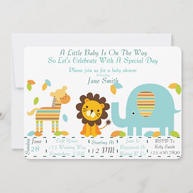 Jungle Baby Shower (Boy) Invitation (Front)