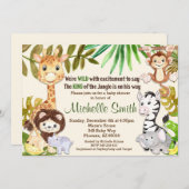 Jungle Baby Shower Invitation, Safari Invitation (Front/Back)