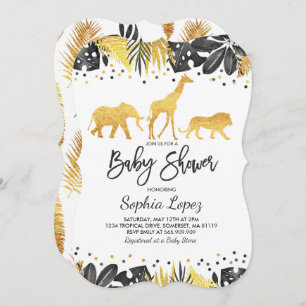 Jungle Baby Shower Invitation Tropical Baby Shower
