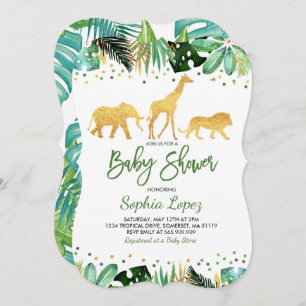 Jungle Baby Shower Invitation Tropical Baby Shower