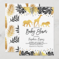 Jungle Baby Shower Invitation Tropical Baby Shower