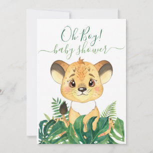 Jungle Baby Shower Lion Cub Invitation