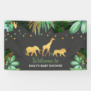 Jungle Baby Shower Party Banner Tropical Shower