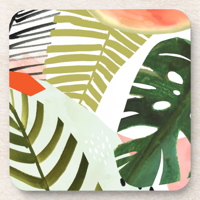 Jungle Beat Tropical Greenery Coaster (Front)
