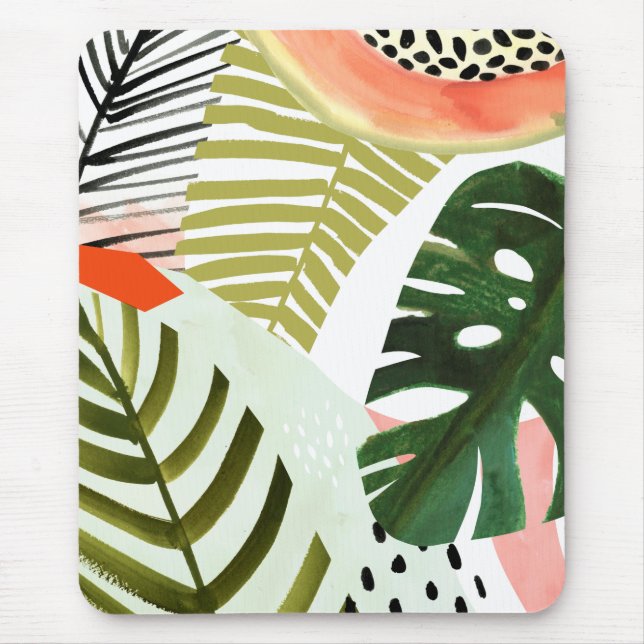 Jungle Beat Tropical Greenery Mouse Pad (Front)