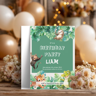 Jungle Birthday Invitation • Safari Animal Party I