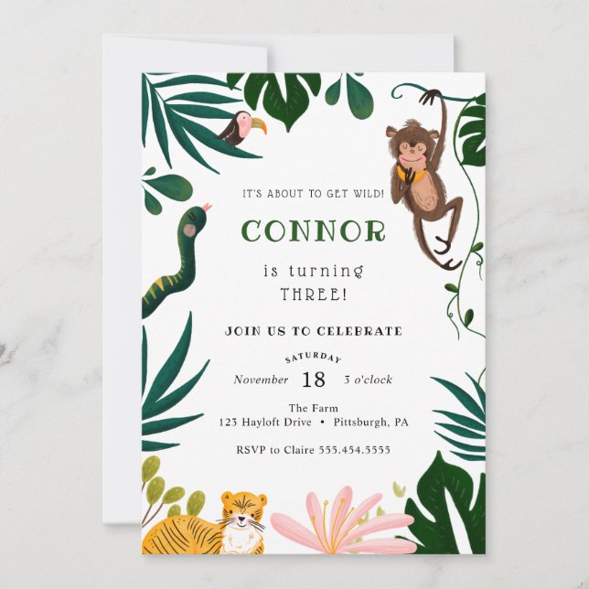 Jungle Birthday Party Invitation (Front)