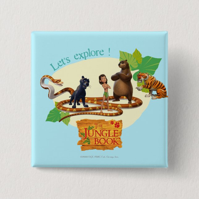 Jungle Book Group Shot 4 15 Cm Square Badge (Front)