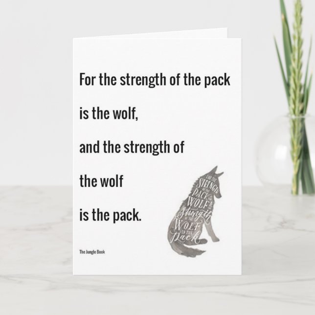 Jungle Book Strength of the Wolf Quote Print Card (Front)