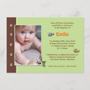 Jungle Boy Christening Invitations