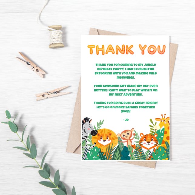 Jungle Boy's Thank You Card (Creator Uploaded)