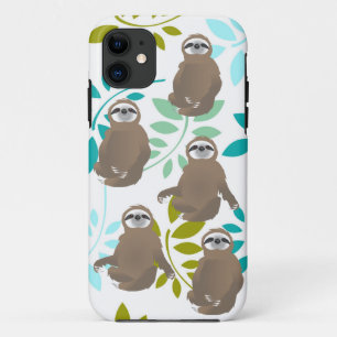 Jungle Brown Sitting Sleeping Sloths Case-Mate iPhone Case
