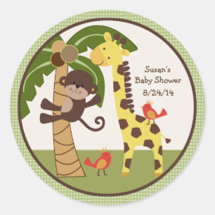 Jungle Buddies/Animals Stickers/Cupcake Toppers Classic Round Sticker