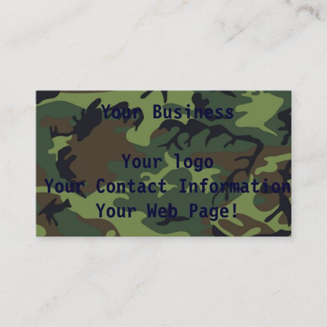 Jungle Camo Business Card (Front)