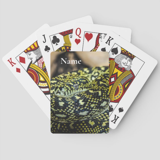 Jungle Carpet Python Snake Playing Cards (Back)