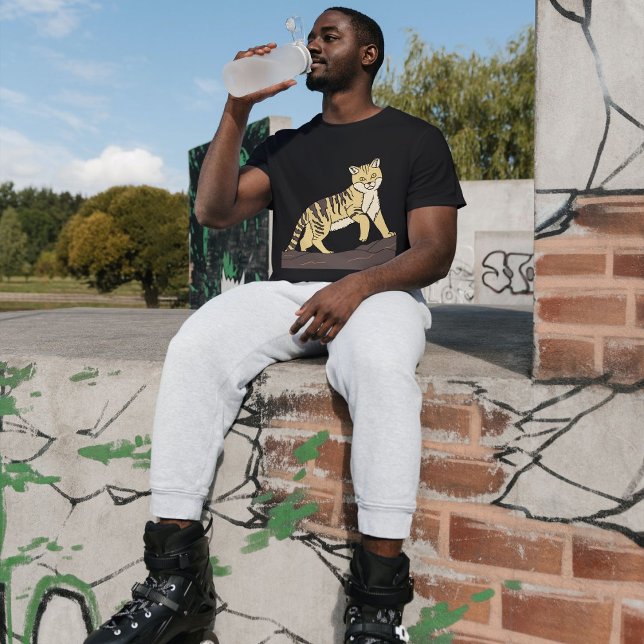 Jungle Cat Majestic Walk Black T-Shirt (Creator Uploaded)