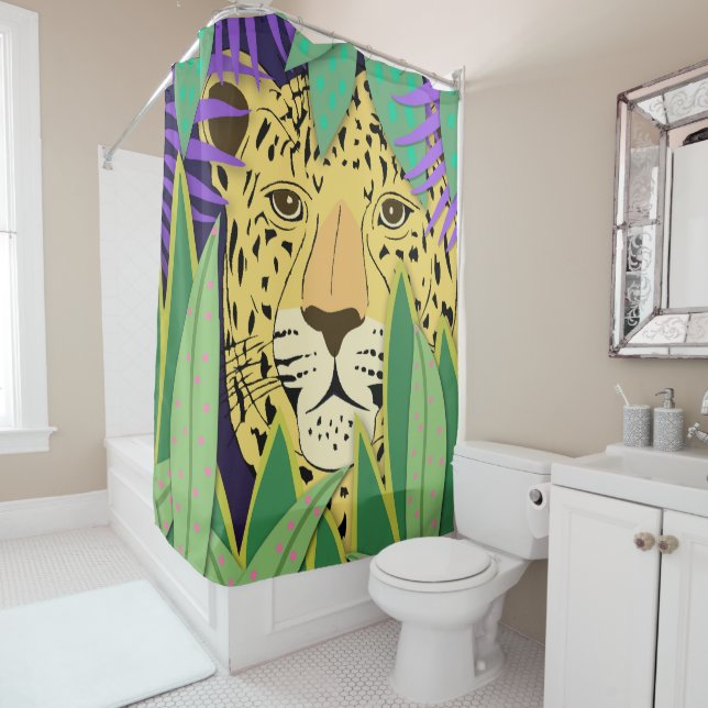 Jungle Cat Shower Curtain (In Situ)