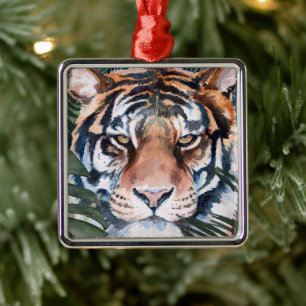 Jungle Cat - Tiger Metal Tree Decoration