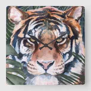 Jungle Cat - Tiger Square Wall Clock