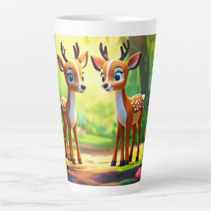 Jungle Chat Cute Deer Design Latte Mug