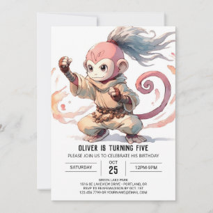Jungle Children Monkey Birthday Invitation