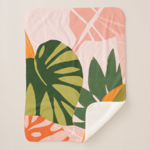 Jungle Collage I Sherpa Blanket