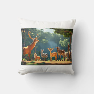 Jungle Council: Voices of the Wild Cushion