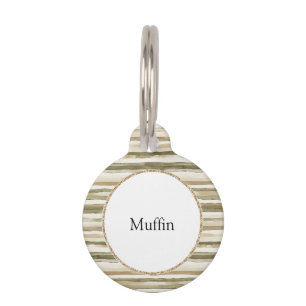 Jungle Cream Brown Stripes Pet Tag