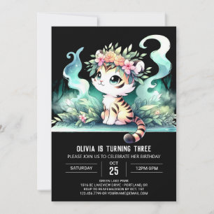 Jungle Custom Tiger Birthday Invitation