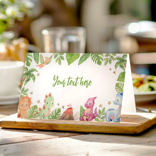 Jungle Dinosaur Birthday Food Tent Place Card