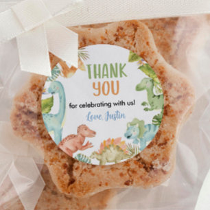 Jungle Dinosaur Boy Labels Birthday Baby Shower