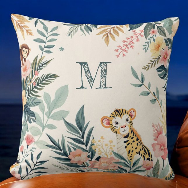 Jungle Dreams Monogrammed Pillow (Creator Uploaded)